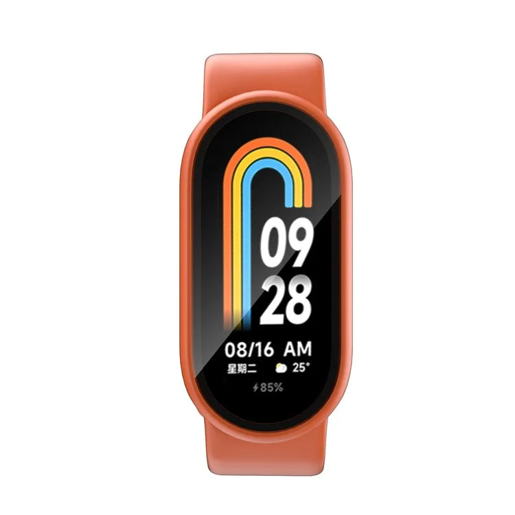 For Xiaomi Smart Band 8 Watch Cover Hard PC Overall Protective Case with Tempered Glass Screen Protector