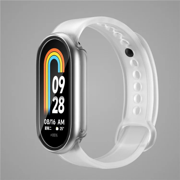 For Xiaomi Smart Band 8 Watch Cover Hard PC Overall Protective Case with Tempered Glass Screen Protector