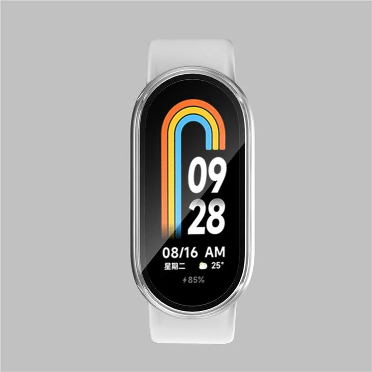For Xiaomi Smart Band 8 Watch Cover Hard PC Overall Protective Case with Tempered Glass Screen Protector