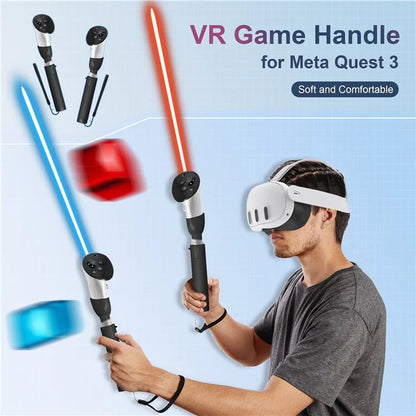 DEVASO Handle Extension Grip for Meta Quest 3 VR Headset Golf Game Handle Accessories