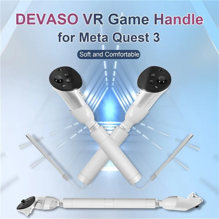 DEVASO Handle Extension Grip for Meta Quest 3 VR Headset Golf Game Handle Accessories
