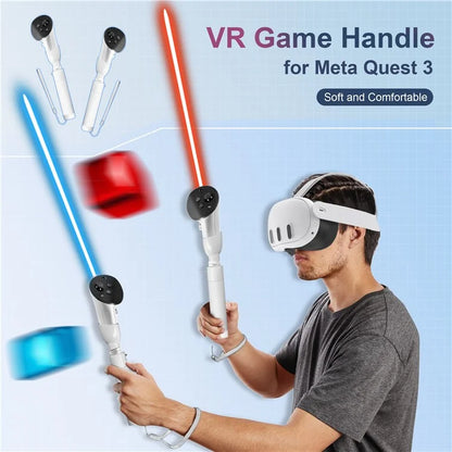 DEVASO Handle Extension Grip for Meta Quest 3 VR Headset Golf Game Handle Accessories