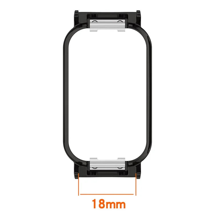 For Xiaomi Smart Band 8 Active / Redmi Smart Band 2 Watch Case Zinc Alloy Frame Work with 18mm Watchband