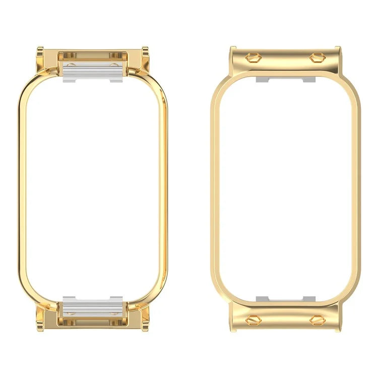For Xiaomi Smart Band 8 Active / Redmi Smart Band 2 Watch Case Zinc Alloy Frame Work with 18mm Watchband