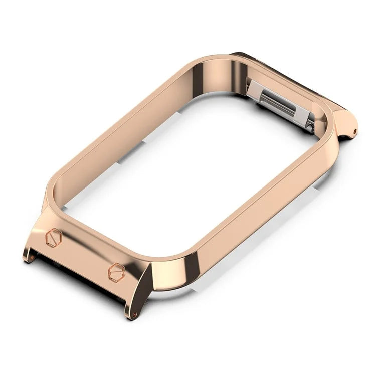 For Xiaomi Smart Band 8 Active / Redmi Smart Band 2 Watch Case Zinc Alloy Frame Work with 18mm Watchband