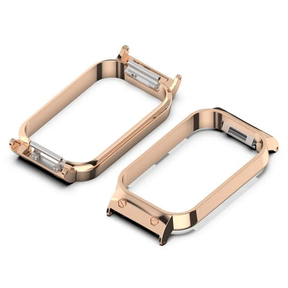For Xiaomi Smart Band 8 Active / Redmi Smart Band 2 Watch Case Zinc Alloy Frame Work with 18mm Watchband