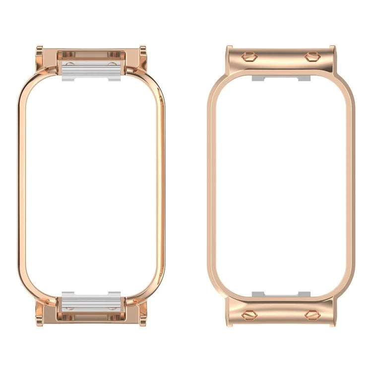 For Xiaomi Smart Band 8 Active / Redmi Smart Band 2 Watch Case Zinc Alloy Frame Work with 18mm Watchband