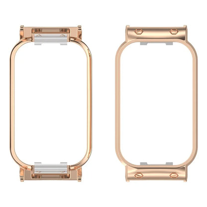 For Xiaomi Smart Band 8 Active / Redmi Smart Band 2 Watch Case Zinc Alloy Frame Work with 18mm Watchband