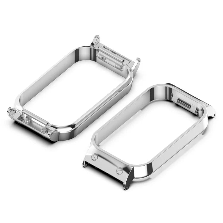 For Xiaomi Smart Band 8 Active / Redmi Smart Band 2 Watch Case Zinc Alloy Frame Work with 18mm Watchband