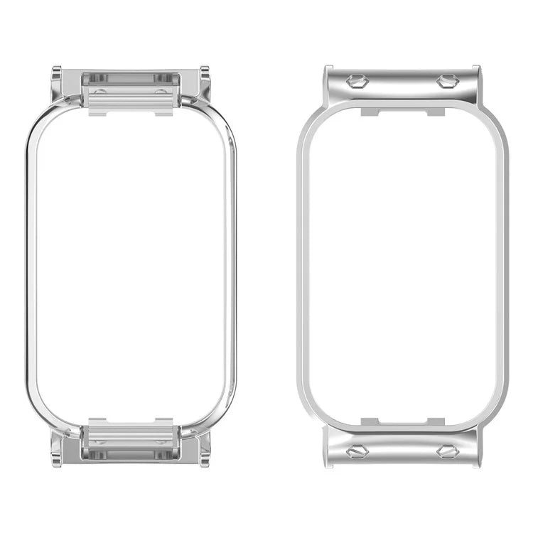 For Xiaomi Smart Band 8 Active / Redmi Smart Band 2 Watch Case Zinc Alloy Frame Work with 18mm Watchband