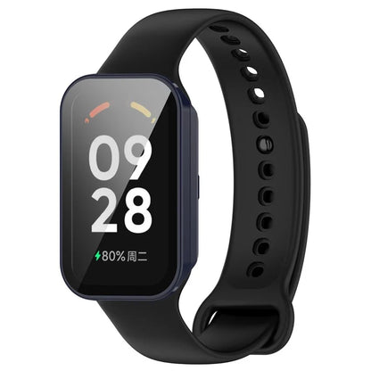 For Xiaomi Smart Band 8 Active / Redmi Smart Band 2 Watch Case PC Frame with Tempered Glass Screen Film