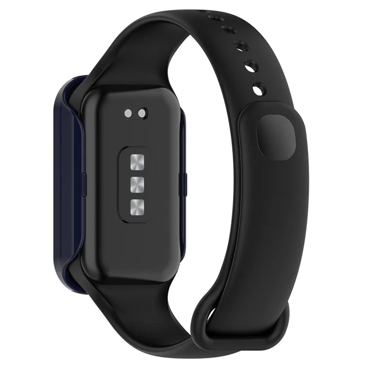 For Xiaomi Smart Band 8 Active / Redmi Smart Band 2 Watch Case PC Frame with Tempered Glass Screen Film