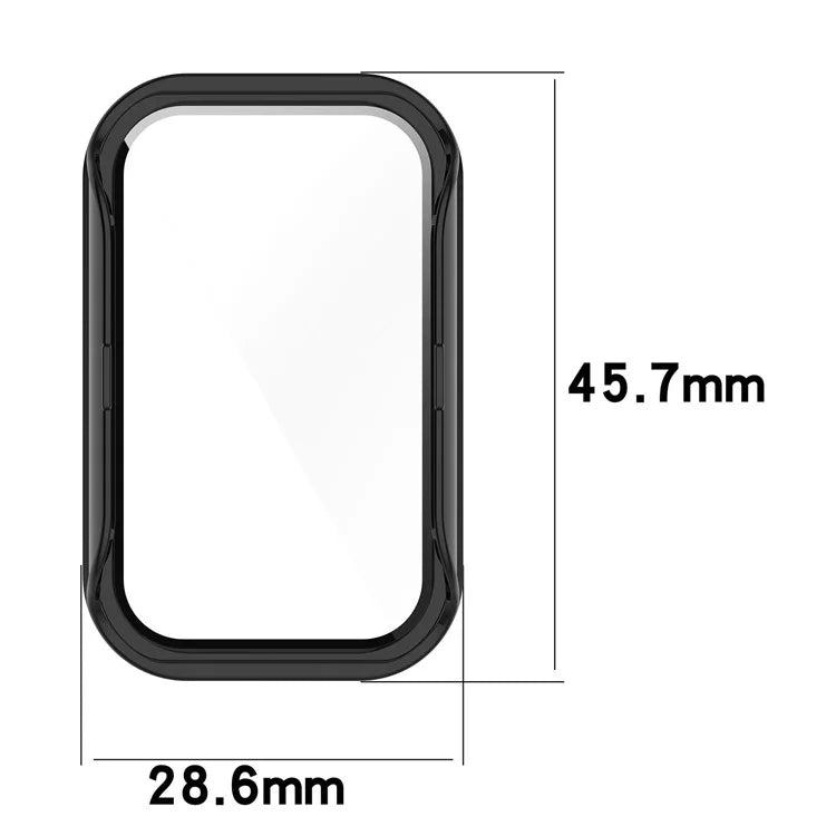 For Xiaomi Smart Band 8 Active / Redmi Smart Band 2 Watch Case PC Frame with Tempered Glass Screen Film