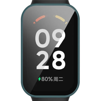 For Xiaomi Smart Band 8 Active / Redmi Smart Band 2 Watch Case PC Frame with Tempered Glass Screen Film