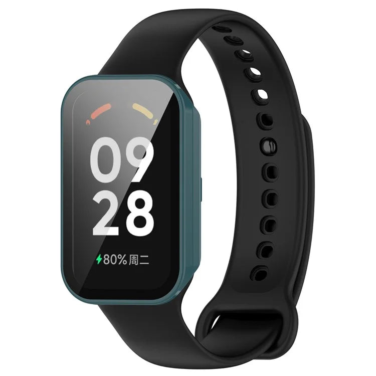 For Xiaomi Smart Band 8 Active / Redmi Smart Band 2 Watch Case PC Frame with Tempered Glass Screen Film