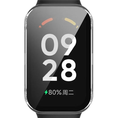 For Xiaomi Smart Band 8 Active / Redmi Smart Band 2 Watch Case PC Frame with Tempered Glass Screen Film