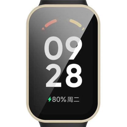 For Xiaomi Smart Band 8 Active / Redmi Smart Band 2 Watch Case PC Frame with Tempered Glass Screen Film