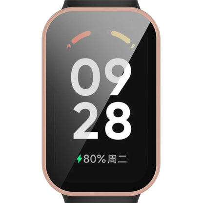 For Xiaomi Smart Band 8 Active / Redmi Smart Band 2 Watch Case PC Frame with Tempered Glass Screen Film