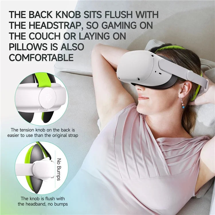 EASYSMX Q20 VR Adjustable Head Strap for Quest 2 , Enlarged Head Support with Power Bank Strap