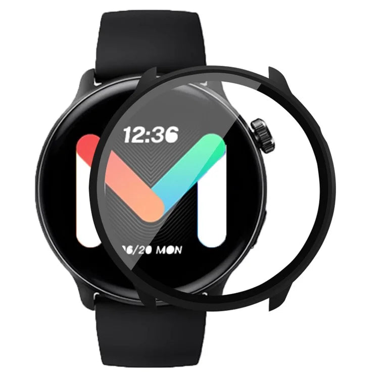 For Mibro Lite 2 Hard PC Bumper Case with Tempered Glass Screen Film Watch Case Cover