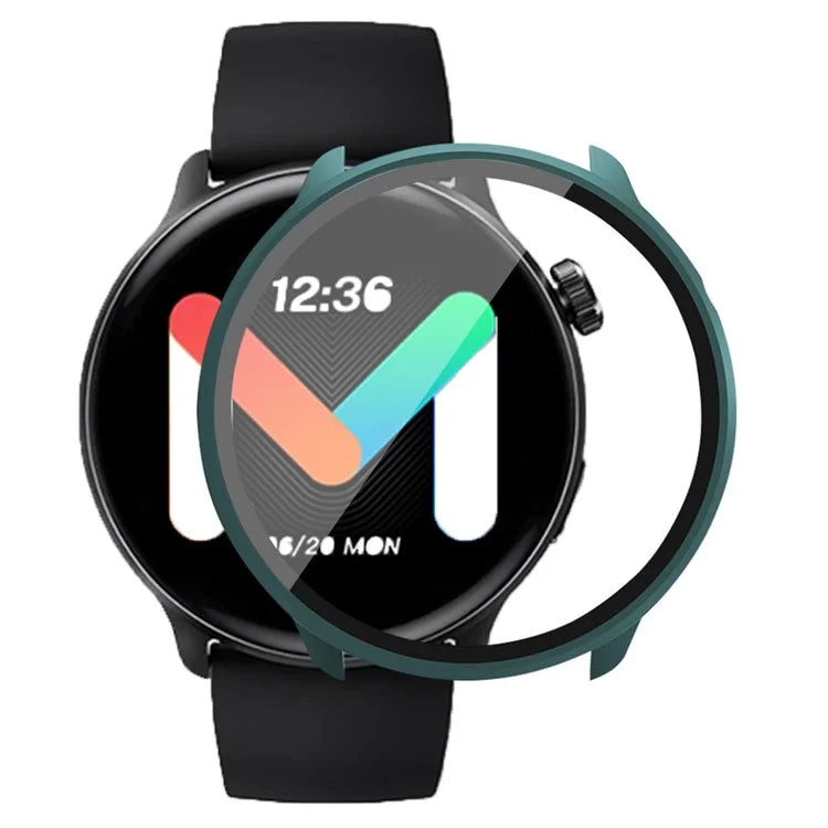 For Mibro Lite 2 Hard PC Bumper Case with Tempered Glass Screen Film Watch Case Cover