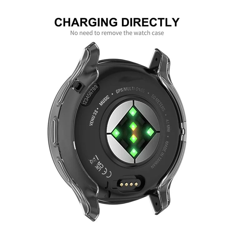 ENKAY HAT PRINCE For Garmin Venu 3S Transparent TPU Cover Fingerprint Free Watch Case