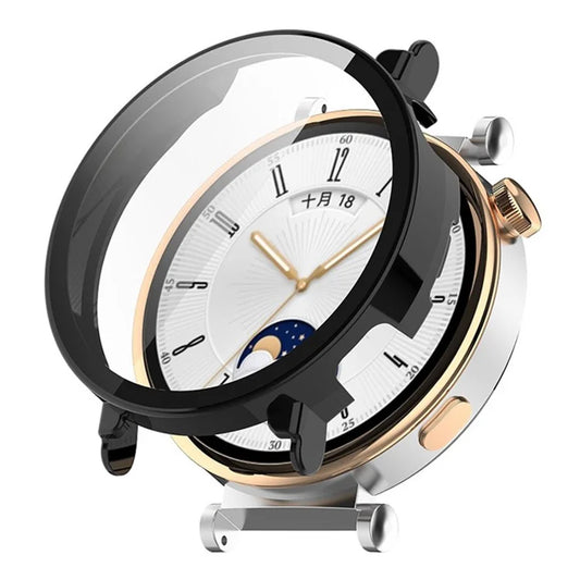 ENKAY Hat Prince For Huawei Watch GT 4 46mm Full Cover PC Watch Case with HD Tempered Glass Film
