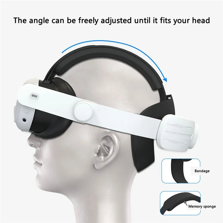 For Meta Quest 3 Adjustable Head Strap Headband Pressure Reduce Fixing Strap VR Accessory