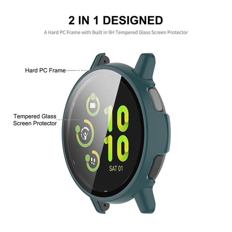 ENKAY Hat Prince For GarminActive 5 Watch Case PC Frame Watch Cover with 9H Tempered Glass Film