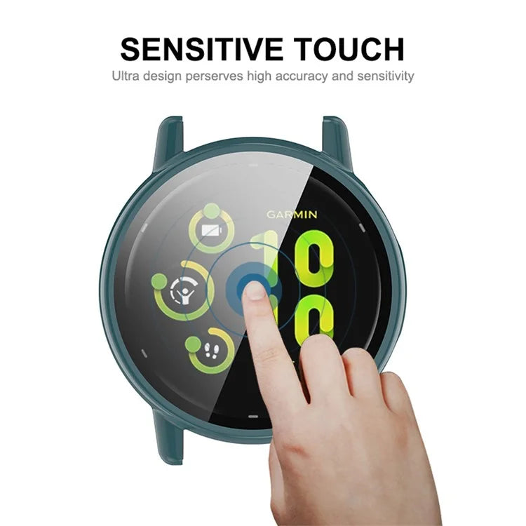 ENKAY Hat Prince For GarminActive 5 Watch Case PC Frame Watch Cover with 9H Tempered Glass Film