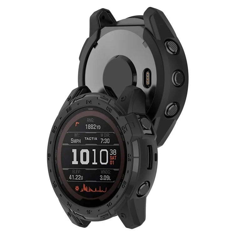 For Garmin Tactix 7 AMOLED Edition Watch Case Hollow TPU Frame with Dial Plate