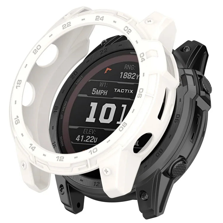 For Garmin Tactix 7 AMOLED Edition Watch Case Hollow TPU Frame with Dial Plate