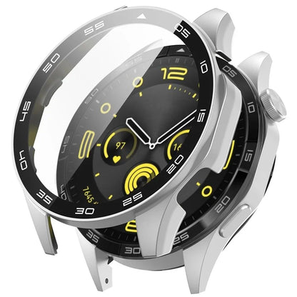 For Huawei Watch GT 4 46mm Watch Case Tempered Glass Screen Protector PC Frame Cover with Dial Plate
