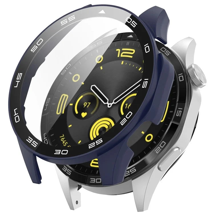 For Huawei Watch GT 4 46mm Watch Case Tempered Glass Screen Protector PC Frame Cover with Dial Plate
