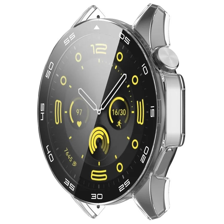 For Huawei Watch GT 4 46mm Watch Case Tempered Glass Screen Protector PC Frame Cover with Dial Plate