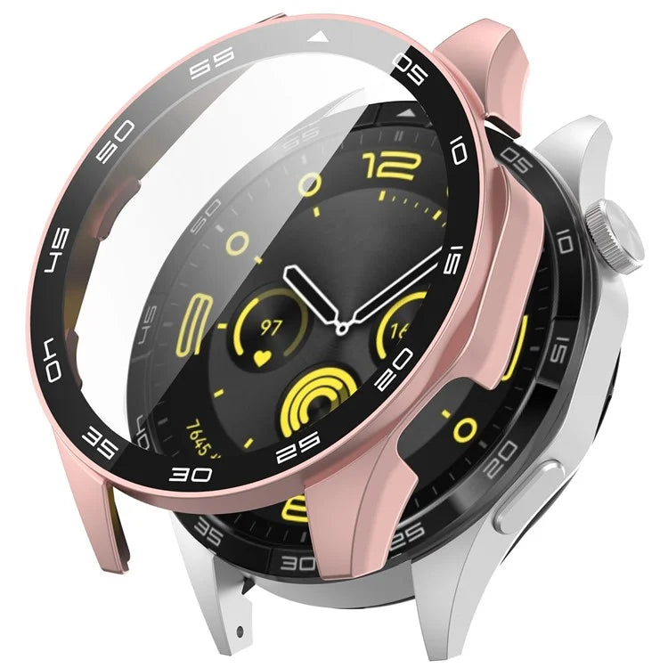 For Huawei Watch GT 4 46mm Watch Case Tempered Glass Screen Protector PC Frame Cover with Dial Plate