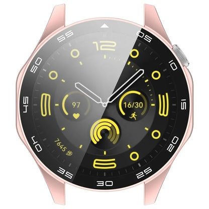 For Huawei Watch GT 4 46mm Watch Case Tempered Glass Screen Protector PC Frame Cover with Dial Plate