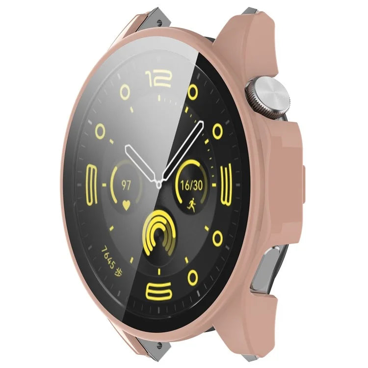 For Honor Watch 4 Pro Watch Case PC Full Coverage Protective Cover with Tempered Glass Screen Film