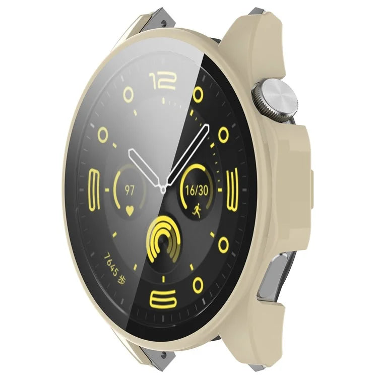 For Honor Watch 4 Pro Watch Case PC Full Coverage Protective Cover with Tempered Glass Screen Film