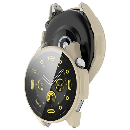 For Honor Watch 4 Pro Watch Case PC Full Coverage Protective Cover with Tempered Glass Screen Film