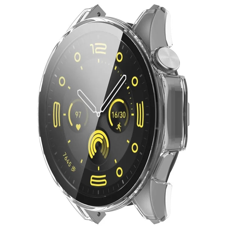 For Honor Watch 4 Pro Watch Case PC Full Coverage Protective Cover with Tempered Glass Screen Film