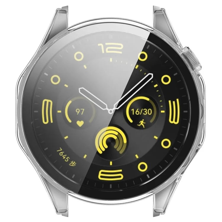 For Honor Watch 4 Pro Watch Case PC Full Coverage Protective Cover with Tempered Glass Screen Film
