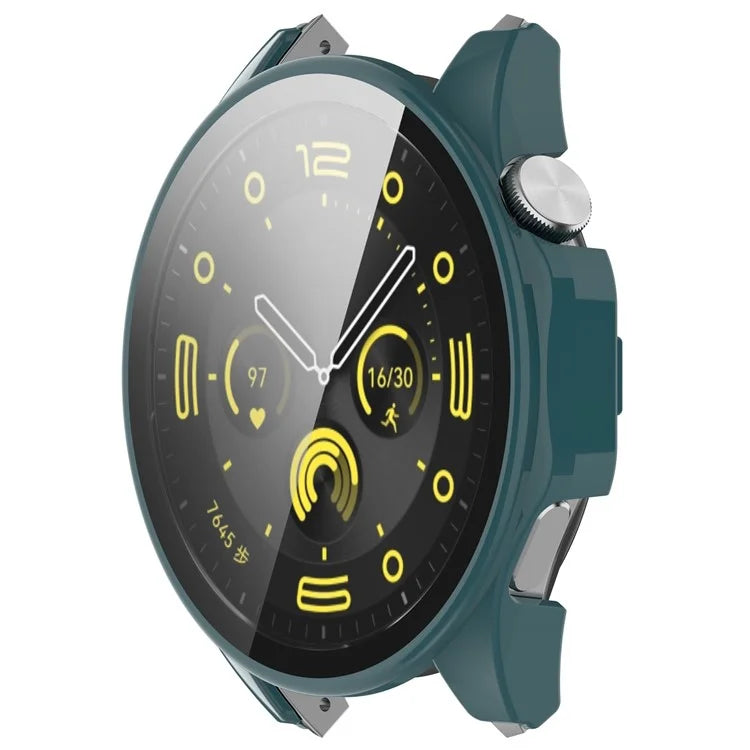 For Honor Watch 4 Pro Watch Case PC Full Coverage Protective Cover with Tempered Glass Screen Film