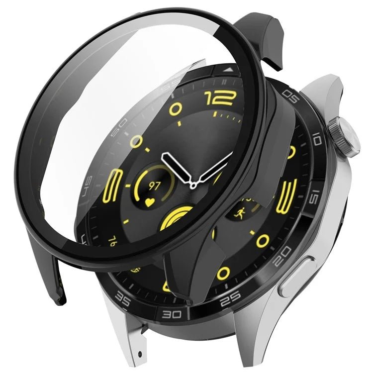 For Honor Watch 4 Pro Watch Case PC Full Coverage Protective Cover with Tempered Glass Screen Film