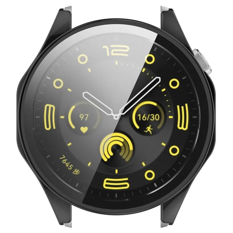 For Honor Watch 4 Pro Watch Case PC Full Coverage Protective Cover with Tempered Glass Screen Film