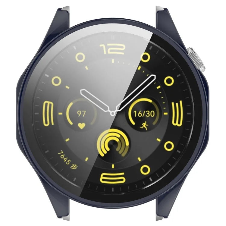 For Honor Watch 4 Pro Watch Case PC Full Coverage Protective Cover with Tempered Glass Screen Film