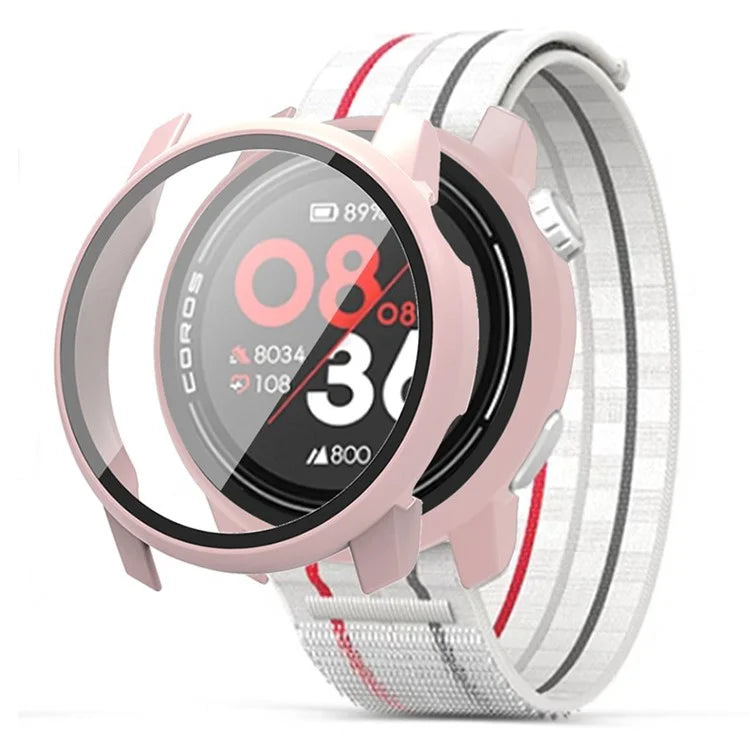For Coros Pace 3 Watch Case All-Round PC Cover with Tempered Glass Screen Protector