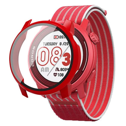 For Coros Pace 3 Watch Case All-Round PC Cover with Tempered Glass Screen Protector
