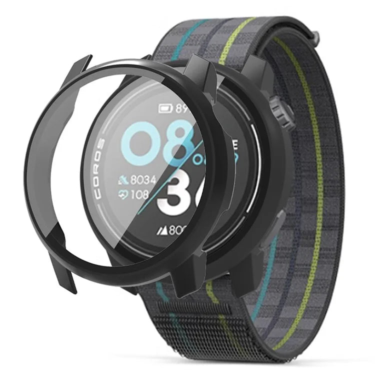 For Coros Pace 3 Watch Case All-Round PC Cover with Tempered Glass Screen Protector