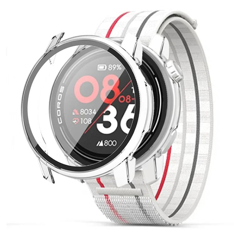 For Coros Pace 3 Watch Case All-Round PC Cover with Tempered Glass Screen Protector